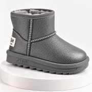 Cizme imblanite pentru fetita, superbaby, gri sidef, model simply beautiful, piele ecologica