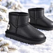 Cizme imblanite pentru fetita, superbaby, negru sidef, model simply beautiful, piele ecologica