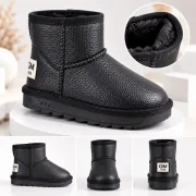 Cizme imblanite pentru fetita, superbaby, negru sidef, model simply beautiful, piele ecologica