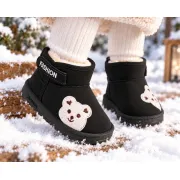 Cizme negre teddy, superbaby, unisex, piele ecologica ad26