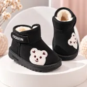 Cizme negre teddy, superbaby, unisex, piele ecologica ad26