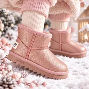 Cizme roz sidefat pentru fetita, superbaby, model simply beautiful, piele ecologica
