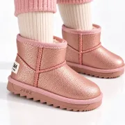 Cizme roz sidefat pentru fetita, superbaby, model simply beautiful, piele ecologica