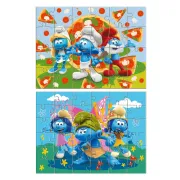 Puzzle 2 in 1 - distractie cu strumfii (24,36 piese)