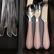 Set 3 tacamuri din inox Beaba pentru copii 12 luni+ Cotton Candy