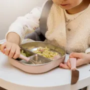 Set 3 tacamuri din inox Beaba pentru copii 12 luni+ Cotton Candy
