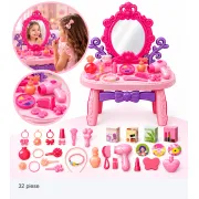 Set frumusete masuta cu oglinda si accesorii, Globo Sbelletti Style Vanity, 32 piese, 35&times;18&times;55 cm, plastic SOLGL43383