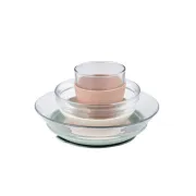 Set hranire bebe din sticla Beaba cu ventuze 3 piese Natural