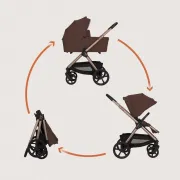 Carucior 2 in 1, Lionelo, Carmine, Parte sport si Landou anti-reflux, Salteluta ventilata, Reglare spatar, Suport de picioare, Maner reglabil, Sustine 22 kg, Cu accesorii, 0 luni+, Maro BYNLO-CARMINE_2IN1_BROWN_CHOCOLATE