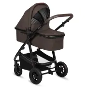 Carucior 3 in 1, Lionelo, Amber, Cadru aluminiu, Cu landou intarit si salteluta moale, Cu scoica auto testata ADAC, Reversibil, Cu accesorii, Geanta parinti, Pana la 22 kg, Maro BYNLO-AMBER_3IN1_BROWN_CHOCOLATE