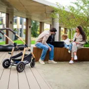 Carucior 3 in 1, Lionelo, Amber, Cadru aluminiu, Cu landou intarit si salteluta moale, Cu scoica auto testata ADAC, Reversibil, Cu accesorii, Geanta parinti, Pana la 22 kg, Maro BYNLO-AMBER_3IN1_BROWN_CHOCOLATE
