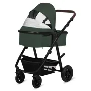 Carucior 3 in 1, Lionelo, Amber, Cadru aluminiu, Cu landou intarit si salteluta moale, Cu scoica auto testata ADAC, Reversibil, Cu accesorii, Geanta parinti, Pana la 22 kg, Verde BYNLO-AMBER_3IN1_GREEN_FOREST