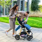 Carucior 3 in 1, Lionelo, Amber, Cadru aluminiu, Cu landou intarit si salteluta moale, Cu scoica auto testata ADAC, Reversibil, Cu accesorii, Geanta parinti, Pana la 22 kg, Verde BYNLO-AMBER_3IN1_GREEN_FOREST