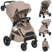 Carucior sport, Lionelo, Bett, Compact, Pliere rapida cu o mana, Copertina impermeabila UPF50+, Cu organizator ThermBag si accesorii, 6-48 luni, Sustine 22 kg, Bej Sand BYNLO-BETT_BEIGE_SAND