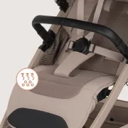 Carucior sport, Lionelo, Bett, Compact, Pliere rapida cu o mana, Copertina impermeabila UPF50+, Cu organizator ThermBag si accesorii, 6-48 luni, Sustine 22 kg, Bej Sand BYNLO-BETT_BEIGE_SAND