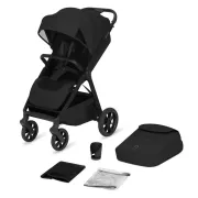Carucior sport, Lionelo, Bett, Compact, Pliere rapida cu o mana, Copertina impermeabila UPF50+, Cu organizator ThermBag si accesorii, 6-48 luni, Sustine 22 kg, Black Onyx BYNLO-BETT_BLACK_ONYX