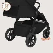 Carucior sport, Lionelo, Bett, Compact, Pliere rapida cu o mana, Copertina impermeabila UPF50+, Cu organizator ThermBag si accesorii, 6-48 luni, Sustine 22 kg, Black Onyx BYNLO-BETT_BLACK_ONYX
