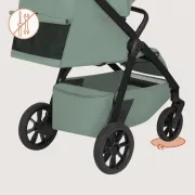 Carucior sport, Lionelo, Bett, Compact, Pliere rapida cu o mana, Copertina impermeabila UPF50+, Cu organizator ThermBag si accesorii, 6-48 luni, Sustine 22 kg, Green Sage BYNLO-BETT_GREEN_SAGE