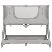 Patut co-sleeper, Lionelo , Evo Luna, 2 in 1, Cu laterala culisanta, Cu setare unghiulara, Cu roti, Reglabil in 6 pozitii pe inaltime, Gri BYNLO-LUNA_EVO_GREY_DOVE
