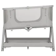 Patut co-sleeper, Lionelo , Evo Luna, 2 in 1, Cu laterala culisanta, Cu setare unghiulara, Cu roti, Reglabil in 6 pozitii pe inaltime, Gri BYNLO-LUNA_EVO_GREY_DOVE