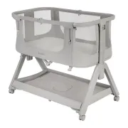 Patut co-sleeper, Lionelo , Evo Luna, 2 in 1, Cu laterala culisanta, Cu setare unghiulara, Cu roti, Reglabil in 6 pozitii pe inaltime, Gri BYNLO-LUNA_EVO_GREY_DOVE