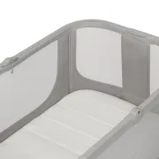 Patut co-sleeper, Lionelo , Evo Luna, 2 in 1, Cu laterala culisanta, Cu setare unghiulara, Cu roti, Reglabil in 6 pozitii pe inaltime, Gri BYNLO-LUNA_EVO_GREY_DOVE
