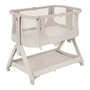 Patut co-sleeper, Lionelo, Evo Luna, 2 in 1, Cu laterala culisanta, Cu setare unghiulara, Cu roti, Reglabil in 6 pozitii pe inaltime, Bej BYNLO-LUNA_EVO_BEIGE_SAND