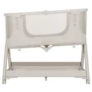 Patut co-sleeper, Lionelo, Evo Luna, 2 in 1, Cu laterala culisanta, Cu setare unghiulara, Cu roti, Reglabil in 6 pozitii pe inaltime, Bej BYNLO-LUNA_EVO_BEIGE_SAND