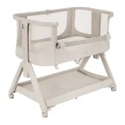 Patut co-sleeper, Lionelo, Evo Luna, 2 in 1, Cu laterala culisanta, Cu setare unghiulara, Cu roti, Reglabil in 6 pozitii pe inaltime, Bej BYNLO-LUNA_EVO_BEIGE_SAND