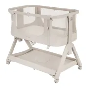 Patut co-sleeper, Lionelo, Evo Luna, 2 in 1, Cu laterala culisanta, Cu setare unghiulara, Cu roti, Reglabil in 6 pozitii pe inaltime, Bej BYNLO-LUNA_EVO_BEIGE_SAND