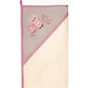 Prosop de baie cu gluga imprimeu velur 80 x 80 cm Womar Zaffiro AN-OW-01 BBJAN-OW-01_Bej/Gri/Roz