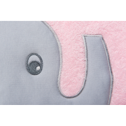 Prosop de baie cu broderie Elefant 80x80 Womar Zaffiro AN-ZE-80 BBJAN-ZE-80_Roz/Gri