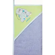 Prosop de baie cu gluga imprimeu velur 100 x 100 cm Womar Zaffiro AN-OW-01-10 BBJAN-OW-01-10_Albastru/Verde
