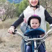 Scaun bicicleta copii SafeFront Deluxe,  Pozitie montare Centru, 15 Kg WeeRide WR10 BBJWR10_Denim