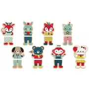 Janod - Set animale de padure din lemn cu magneti - J08015 - VRNJ08015