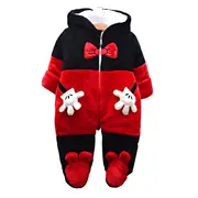 Combinezon rosu plusat bebelusi - Soricel (Marime Disponibila: 18 luni) MDMic