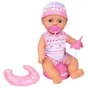 Papusa simba new born baby 30 cm bebe darling cu olita si bavetica roz deschis hubs105037800-lpi