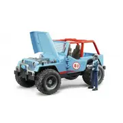 Jeep Cross Country albastru cu figurina, scara 1:16, Bruder NCR2541B