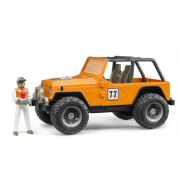 Jeep Cross Country portocaliu cu figurina, scara 1:16, Bruder NCR2542