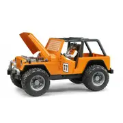 Jeep Cross Country portocaliu cu figurina, scara 1:16, Bruder NCR2542