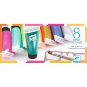 8 Culori cu sclipici Djeco, glitter gel - BRBDJ08798