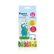 Petite&Mars - Set 6 pungi reutilizabile pentru hranire cu elefantei Papoo Albastru BYN901807