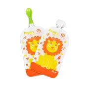 Petite&Mars - Set 6 pungi reutilizabile pentru hranire cu leuti Papoo Portocaliu BYN901808