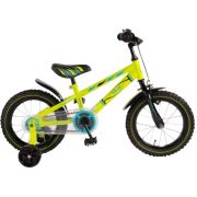 Bicicleta copii baieti 14 inch Volare Bike Electric Green cu roti ajutatoare Verde Neon partial montata - SOLVOL71434