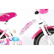 Bicicleta copii fete 12 inch Volare Bike Giggles cu roti ajutatoare si cosulet roz partial montata - SOLVOL21223