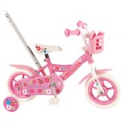 Bicicleta pentru fete 10 inch cu roti ajutatoare si cosulet partial montata Volare Yipeeh - SOLVOL71005