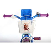 Bicicleta pentru fete 12 inch cu scaun pentru papusi roti ajutatoare si cosulet Frozen partial montata - SOLVOL51261