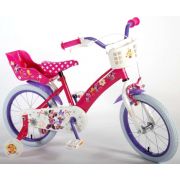 Bicicleta pentru fete 16 inch cu scaun pentru papusi roti ajutatoare si cosulet Minnie Mouse - SOLVOL31626-CH