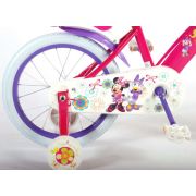 Bicicleta pentru fete 16 inch cu scaun pentru papusi roti ajutatoare si cosulet Minnie Mouse - SOLVOL31626-CH