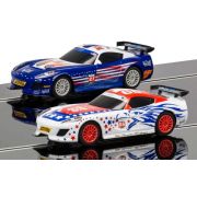 Pista masinute American GT Scalextric 5m traseu masinute GT Lightning No 27 Race Car si GT Eagle No 66 Race Car - SOLSCX1361P
